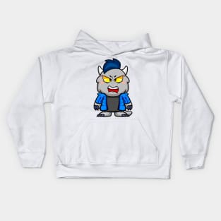 Angry Gray Baby Monster Kids Hoodie